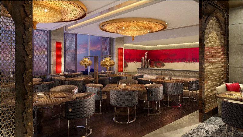 The Leela Ambience Convention Hotel Delhi Yeni Delhi Restoran fotoğraf The interior of the restaurant